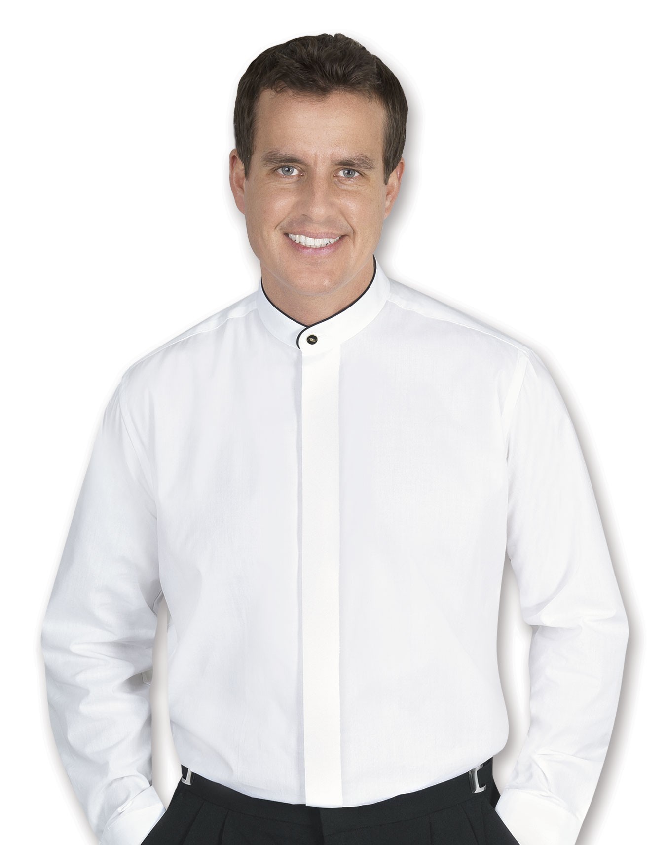 Henry Segal Mens Short Sleeve Colored Wing Tip Tuxedo Shirt 