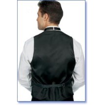 Henry Segal 2237 Men's Silk Belted Black Back Vest with Welt Pockets