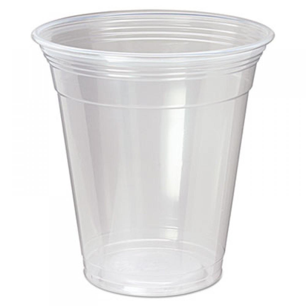 Choice 9 oz. Clear Plastic Squat Cold Cup with 4 oz. Insert and PET Flat Lid