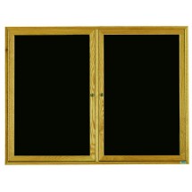 Aarco Products ODC4872 2-Door Oak Frame Enclosed Letter Board Message Center, 72&quot;W x 48&quot;H