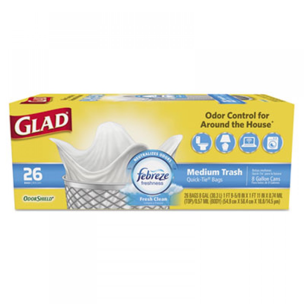 Glad 30 Gallon Large Quick-Tie Trash Bags 40 ea, Trash Bags