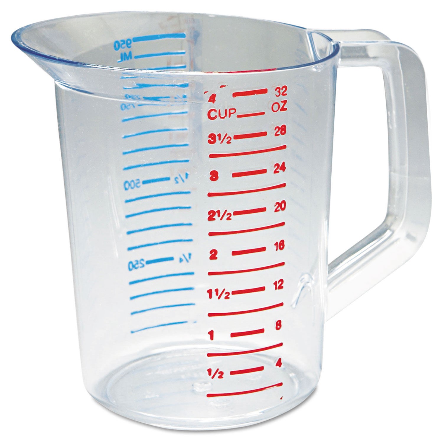 Winco PMCP-400 Measuring Cup 4 Qt. Raised External Markings In
