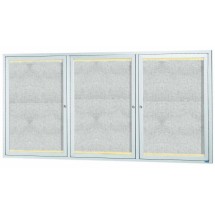 Aarco Products LODCC3672-3R Silver Enclosed 3 Door Aluminum Indoor/Outdoor Bulletin Board with LED Lighting. 72&quot;W x 36&quot;H