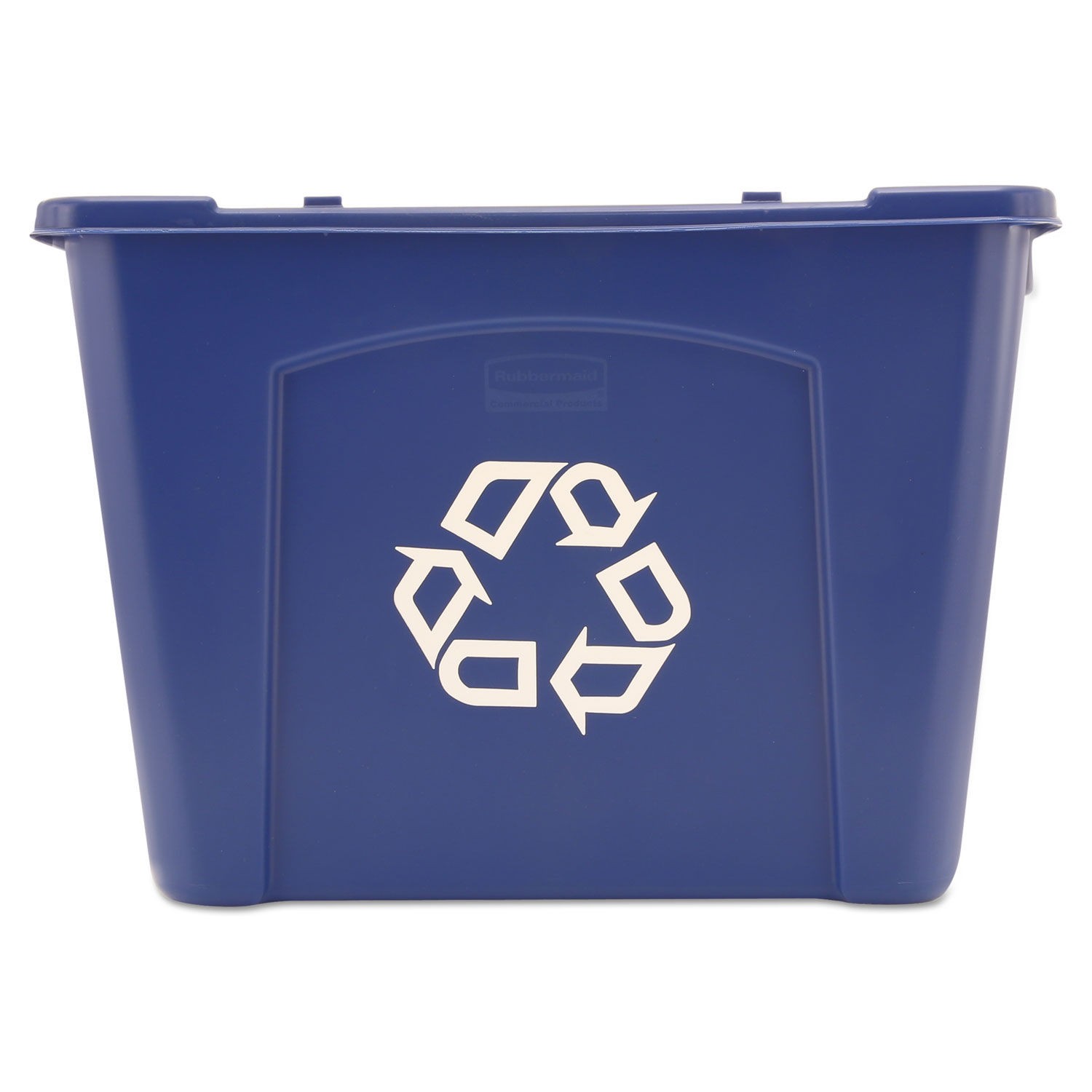Winco PTCS-23L, 23 Gallon Blue Recycle Tall Square Plastic Trash
