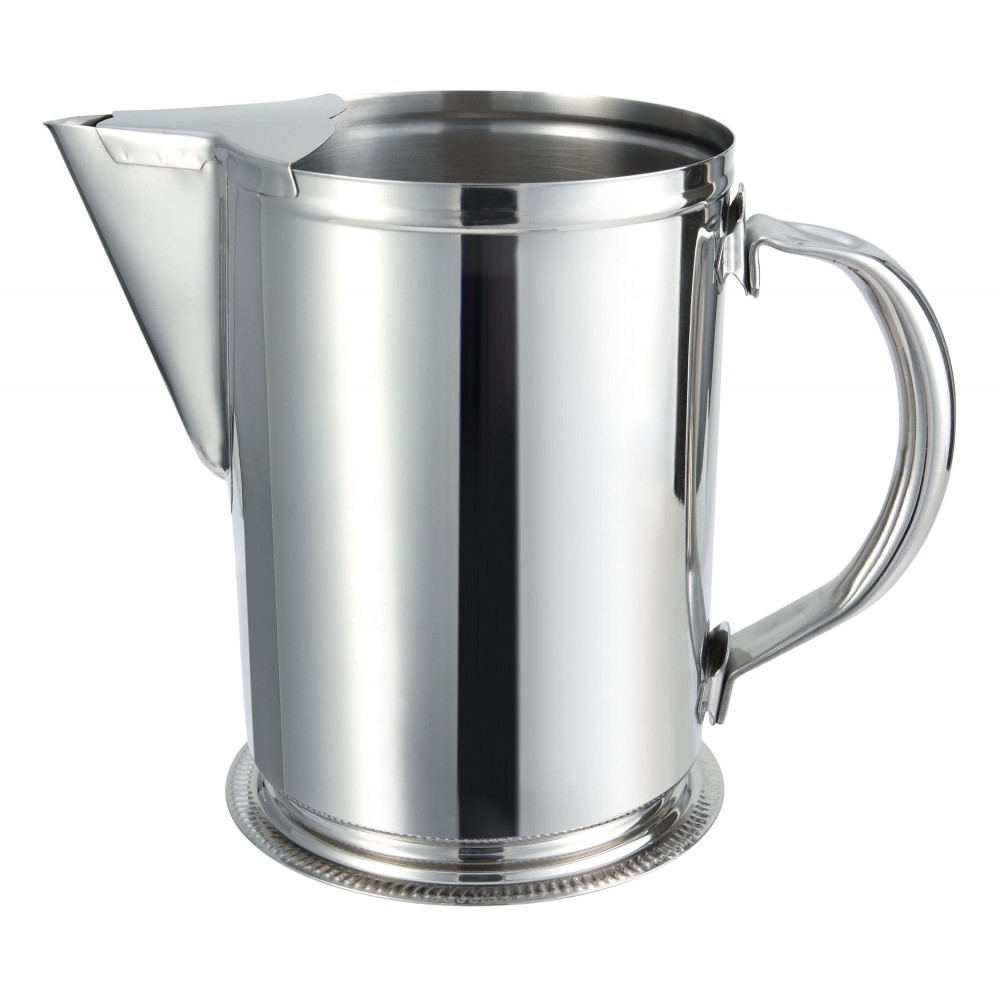  Lumenil - 64 oz, Smooth Silver Stainless Steel Water Pitcher  With Ice Guard, stainless steel pitcher, metal water pitcher, metal water  pitchers for restaurants, restaurant water pitcher, metal pitcher : Home