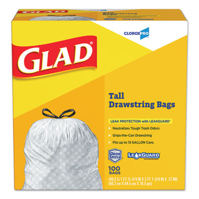 Tall Kitchen Drawstring Trash Bags 13 Gallon