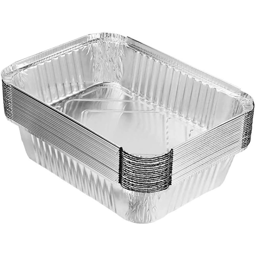 TigerChef Disposable Aluminum Foil Quarter Size Steam Table Baking Pans,  2.25 Lbs., 5.4 x 8.9 , 30/Pack - LionsDeal