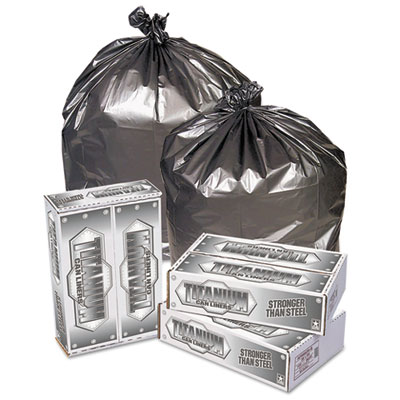 AccuFit Accufit Low-Density Can Liners, Black, 55 gal, 0.9 mil 40 x 53 100/Carton