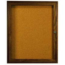 Aarco Products WBC3630R 1-Door Enclosed Bulletin Board with Walnut Finish 30&quot;W x 36&quot;H