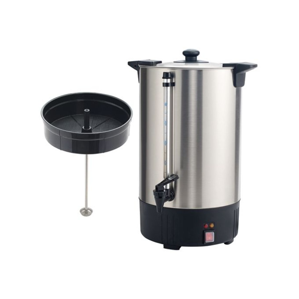 Commercial Coffee Urn 100 Cups, 16L Stainless Steel Coffee Dispenser Urn for Quick Brewing, Hot Beverage Dispenser, Hot Water Dispenser, Percolate