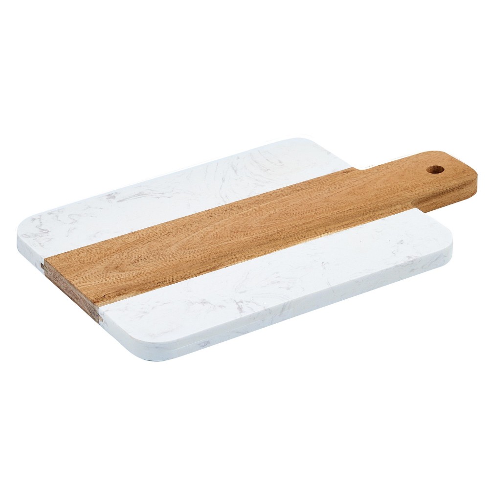 Tablecraft (79K) 13 x 7 1/2 Bread / Charcuterie Board with Knife Slot