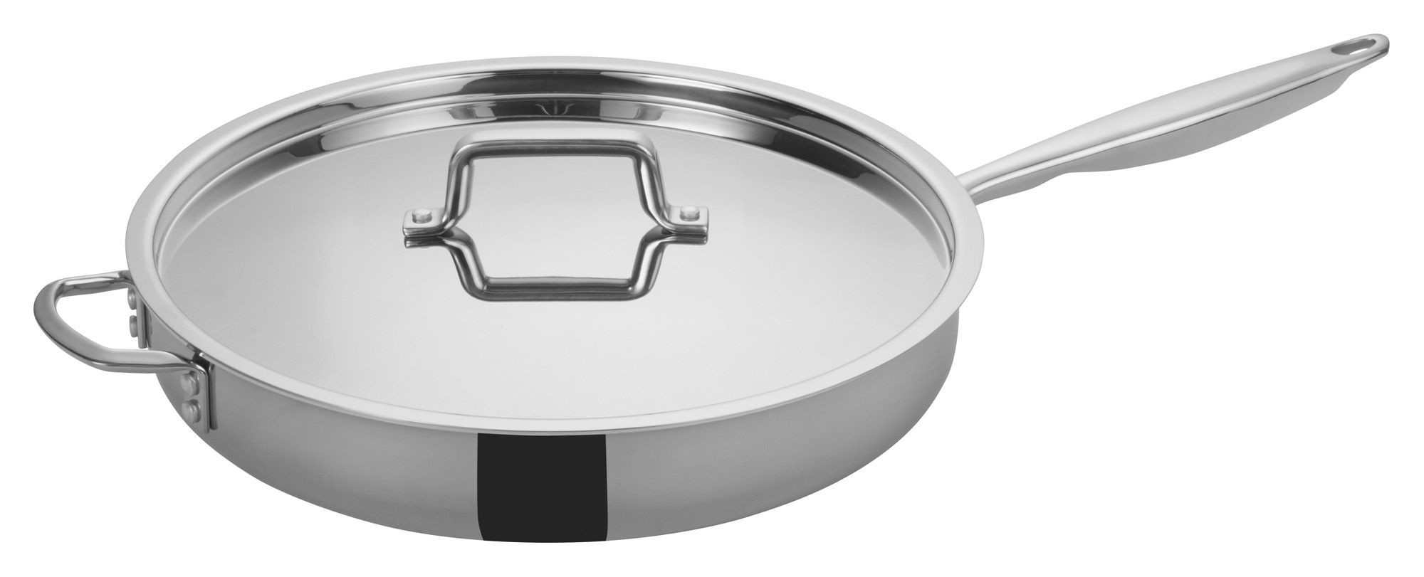 Winco TGET-7 Tri-Ply Stainless Steel 7 Qt. Saute´ Pan with Cover, Helper  Handle - LionsDeal