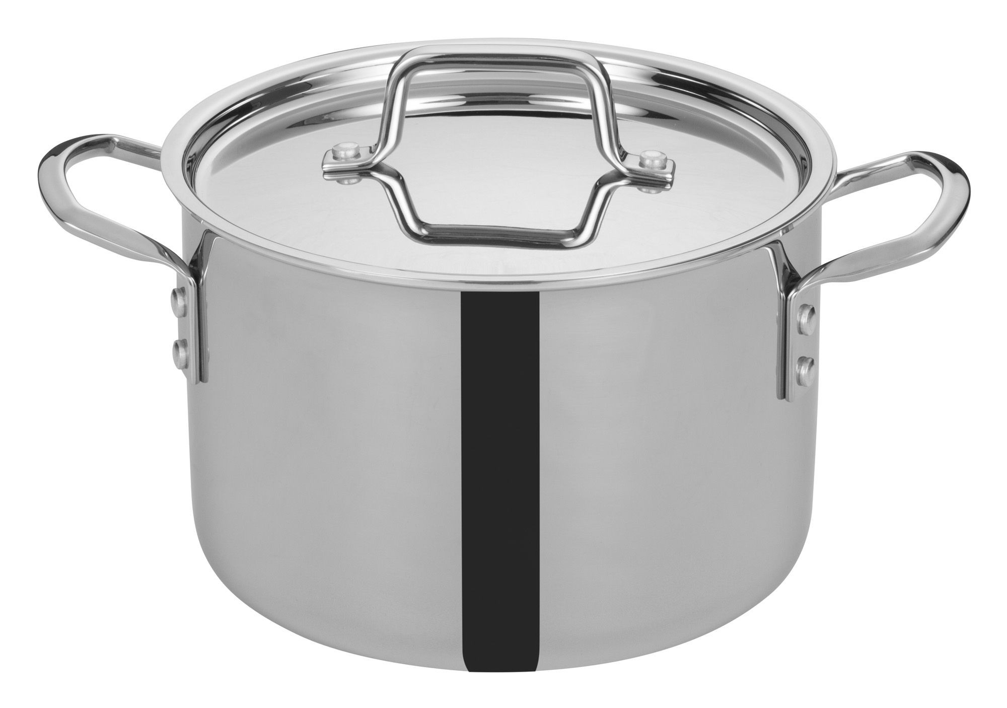 Winco TGSP-6 Tri-Ply Stainless Steel 6 Qt. Stock Pot with Cover - LionsDeal