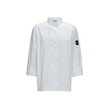 Men's Banded Collar White Dress Shirt With Black Piping - LionsDeal