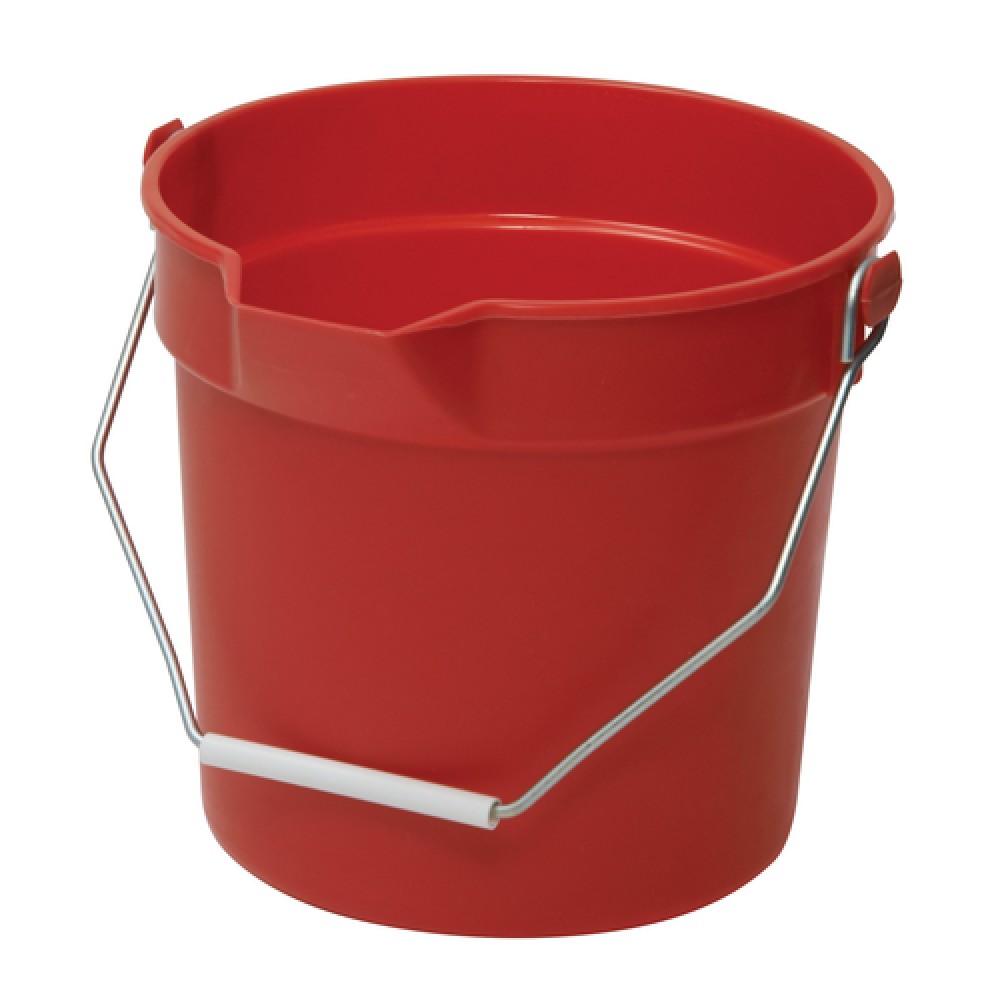 Winco PPL-3R Cleaning Bucket 3 Qt. Red Sanitizing Solution